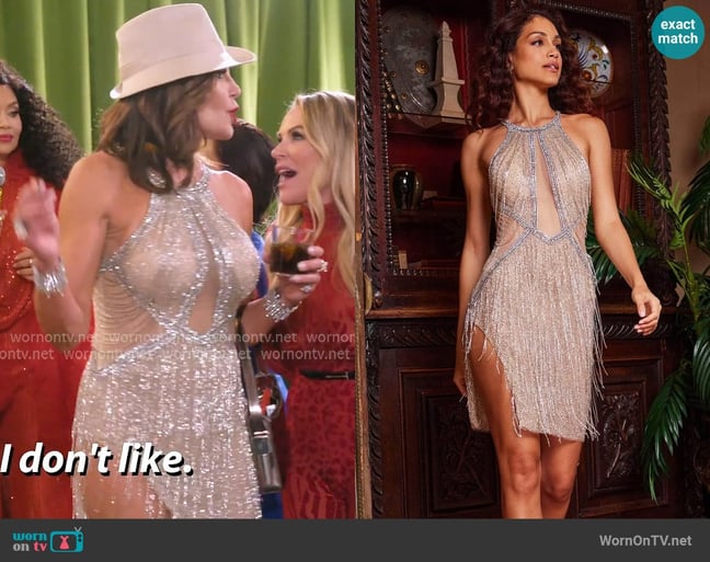 Jovani Open Back Sleeveless Cocktail Dress worn by Luann de Lesseps on The Real Housewives Ultimate Girls Trip