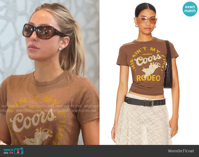 Junk Food Coors Rodeo Tee worn by Alix Earle on Earle Meets World Junk Food Coors Rodeo Tee worn by Alix Earle on Earle Meets World