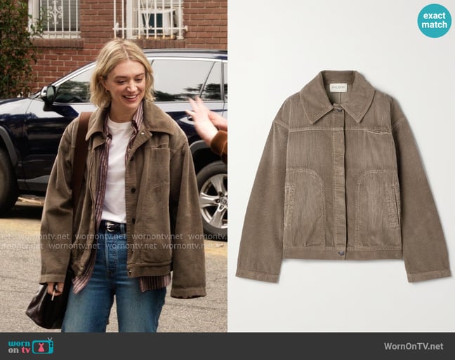 Kallmeyer Elliott cotton-corduroy jacket worn by Mare Pritti (Chelsea Frei) on The Paper