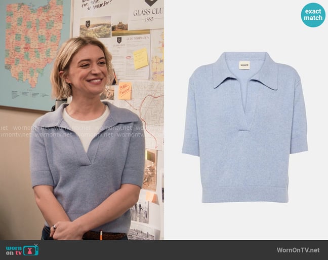 Khaite Jo Shrunken Sweater worn by Mare Pritti (Chelsea Frei) on The Paper