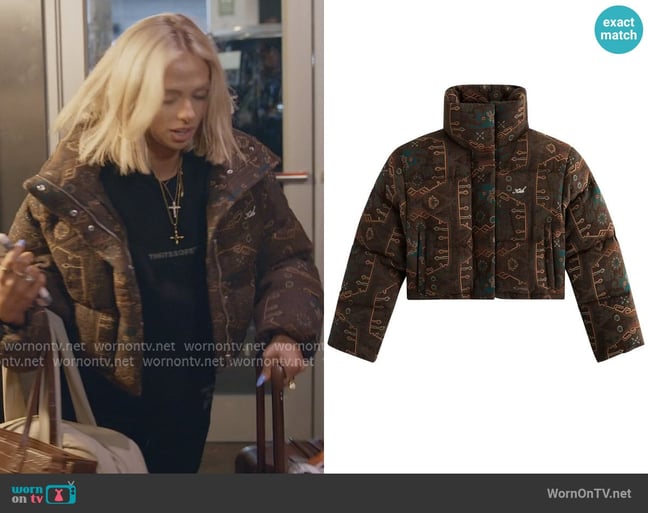 Kith Shae Jacquard Cropped Puffer Jacket worn by Miranda McWhorter on The Secret Lives of Mormon Wives Kith Shae Jacquard Cropped Puffer Jacket worn by Miranda McWhorter on The Secret Lives of Mormon Wives