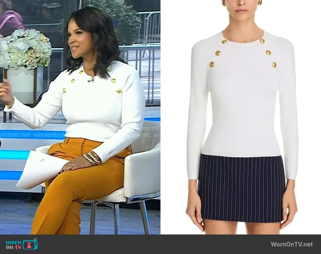 L'Agence Gretchen Knit Top worn by Laura Jarrett on Today