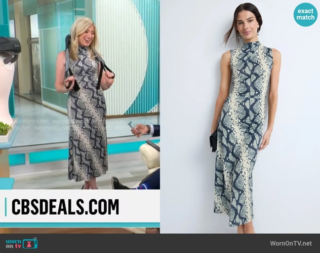 Lapointe Printed Jersey Ruched Dress worn by Ashley Bellman on CBS Mornings Lapointe Printed Jersey Ruched Dress worn by Ashley Bellman on CBS Mornings