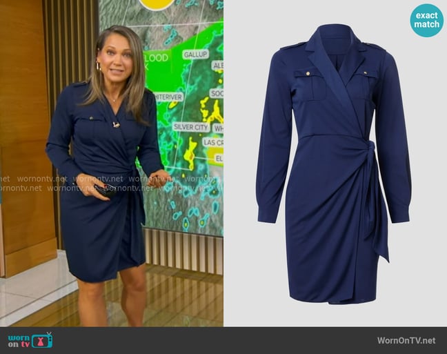 Lauren Ralph Lauren Leehert Dress worn by Ginger Zee on Good Morning America Lauren Ralph Lauren Leehert Dress worn by Ginger Zee on Good Morning America