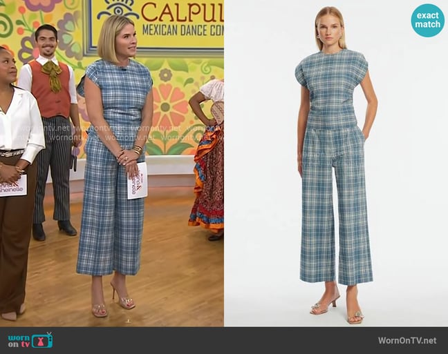 Lela Rose Plaid Top and Pants worn by Jenna Bush Hager on Today Lela Rose Plaid Top and Pants worn by Jenna Bush Hager on Today