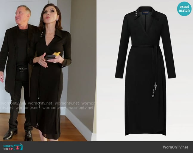 Louis Vuitton Monogram Accent Wrap Dress worn by Heather Dubrow on The Real Housewives of Orange County Louis Vuitton Monogram Accent Wrap Dress worn by Heather Dubrow on The Real Housewives of Orange County