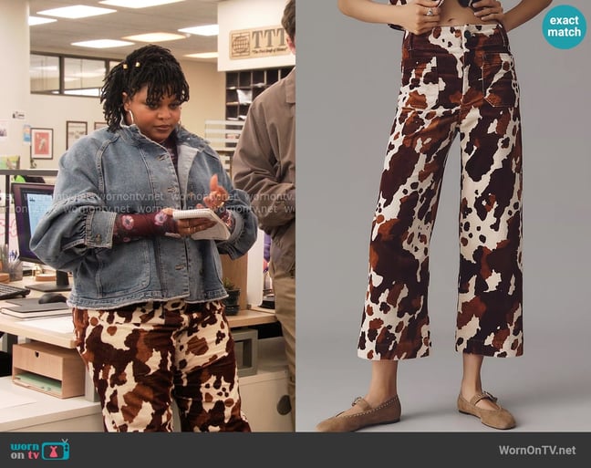 Maeve at Anthropologie Collette Corduroy Pants in Cow worn by Adelola Olofin (Gbemisola Ikumelo) on The Paper