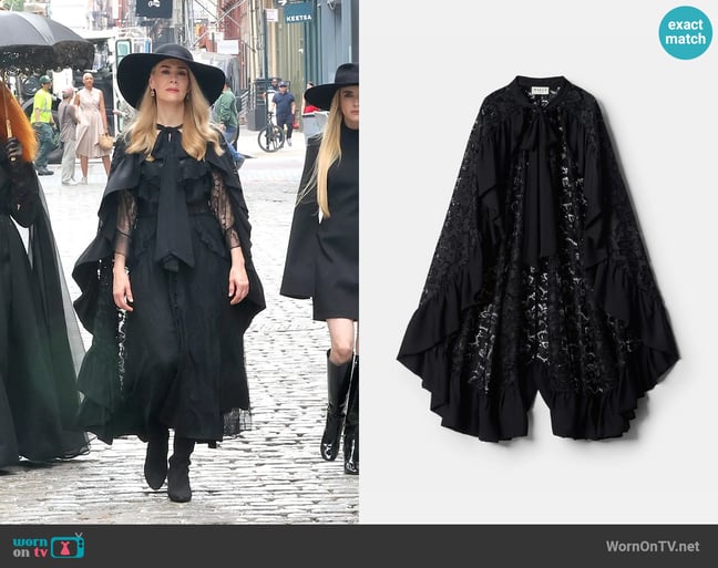 Maison Mayle Sergio Lace Cape worn by Cordelia Foxx (Sarah Paulson) on American Horror Story Maison Mayle Sergio Lace Cape worn by Cordelia Foxx (Sarah Paulson) on American Horror Story