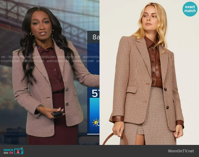 Maje Vaisa Blazer worn by Brittany Bell on Good Morning America