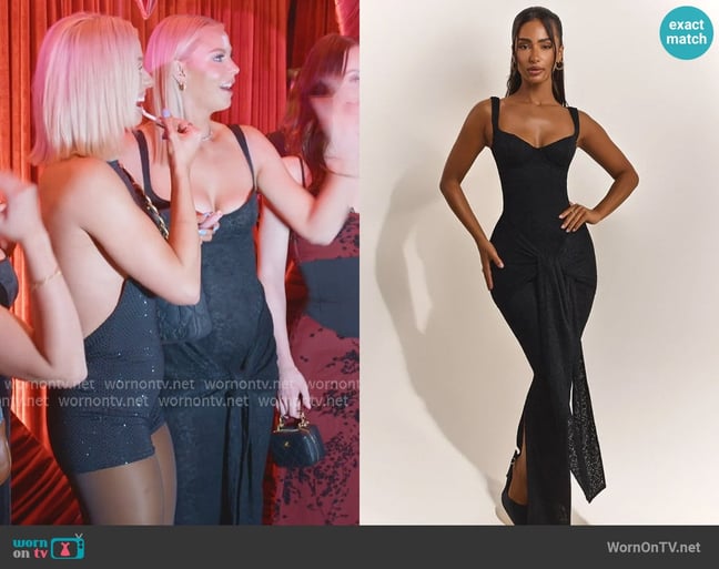 Mars The Label The Tie Front Maxi Dress in Black worn by Mayci Neeley on The Secret Lives of Mormon Wives Mars The Label The Tie Front Maxi Dress in Black worn by Mayci Neeley on The Secret Lives of Mormon Wives