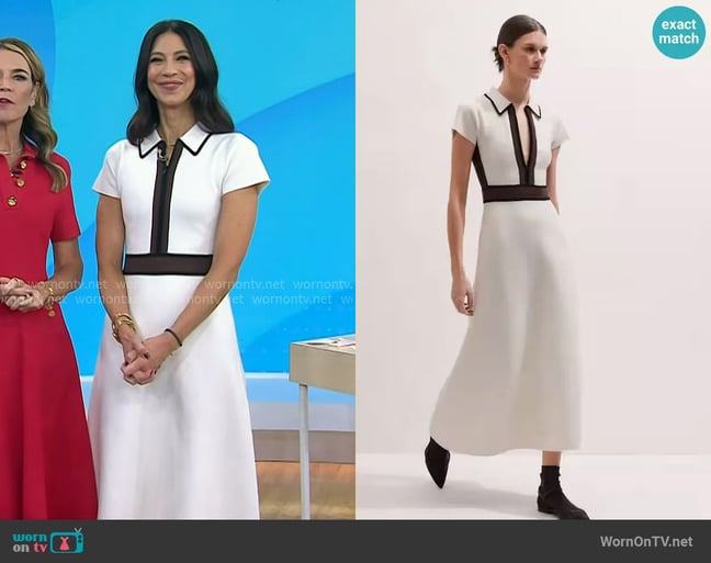 Me + Em Fit + Flare Maxi Dress in Cream worn by Dr. Natalie Azar on Today