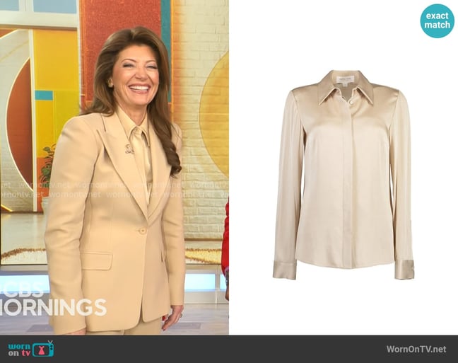 Michael Kors Hansen Button-Front Shirt worn by Norah O'Donnell on CBS Mornings Michael Kors Hansen Button-Front Shirt worn by Norah O'Donnell on CBS Mornings
