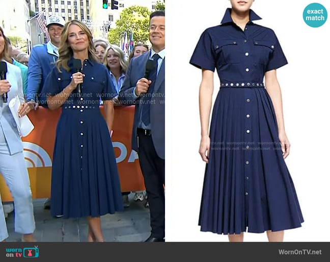 Michael Kors Utility Snap-Front Shirtdress worn by Savannah Guthrie on Today