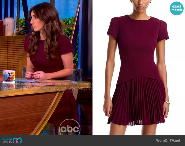 Milly Haddy Pleated Short Sleeve Mini Dress worn by Alyssa Farah Griffin on The View Milly Haddy Pleated Short Sleeve Mini Dress worn by Alyssa Farah Griffin on The View