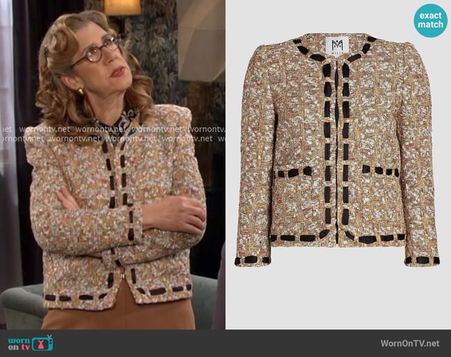 Milly Roman Tweed Ribbon Jacket worn by Rita Beacon (Maggie Carney) on Days of our Lives