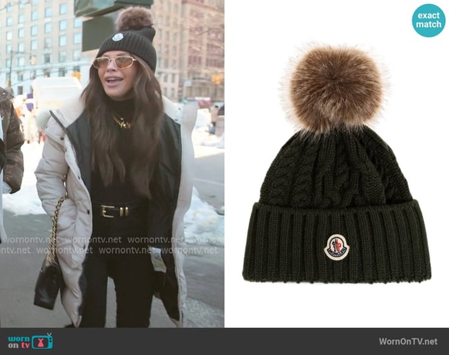 Moncler Logo-patch ribbed-knit beanie hat worn by Jessi Ngatikaura on The Secret Lives of Mormon Wives Moncler Logo-patch ribbed-knit beanie hat worn by Jessi Ngatikaura on The Secret Lives of Mormon Wives