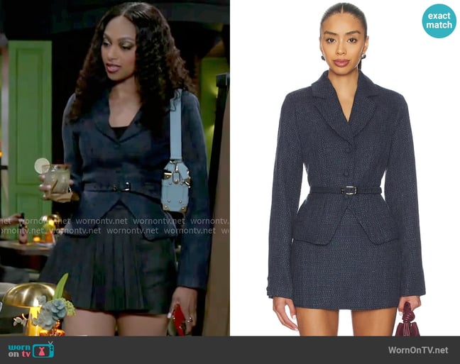 More to Come Fawm Blazer worn by Kat Richardson (Colby Muhammad) on Beyond the Gates More to Come Fawm Blazer worn by Kat Richardson (Colby Muhammad) on Beyond the Gates