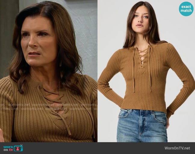 Paige Beatrice Top worn by Sheila Carter (Kimberlin Brown) on The Bold and the Beautiful Paige Beatrice Top worn by Sheila Carter (Kimberlin Brown) on The Bold and the Beautiful