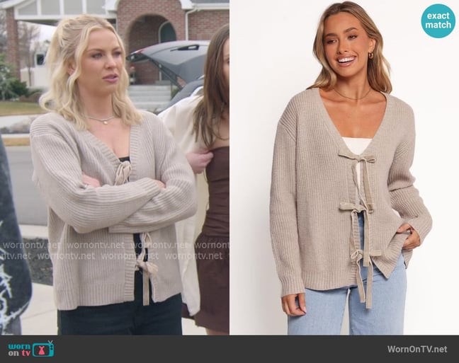 Petal + Pup Hammond Tie Up Cardigan worn by Mayci Neeley on The Secret Lives of Mormon Wives Petal + Pup Hammond Tie Up Cardigan worn by Mayci Neeley on The Secret Lives of Mormon Wives