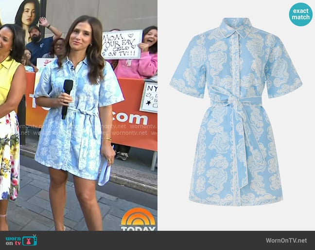 Peter Som Tie Waist Mini Shirt Dress worn by Angie Lassman on Today