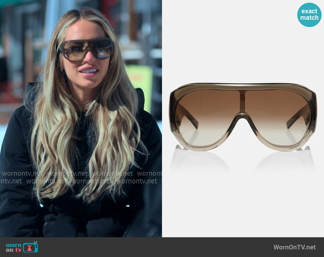 Phoebe Philo Bombe oversized sunglasses worn by Alix Earle on Earle Meets World