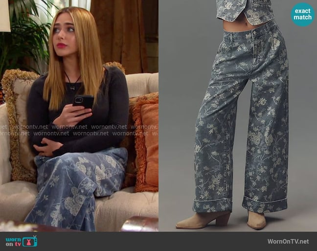 Pilcro The Leon Double Hem High-Rise Barrel Jeans worn by Holly Jonas (Ashley Puzemis) on Days of our Lives Pilcro The Leon Double Hem High-Rise Barrel Jeans worn by Holly Jonas (Ashley Puzemis) on Days of our Lives