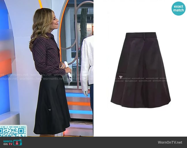 Prada Nylon Gabardine Skirt worn by Savannah Guthrie on Today Prada Nylon Gabardine Skirt worn by Savannah Guthrie on Today