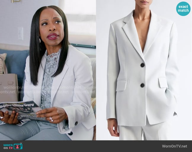 Proenza Schouler Eva Stretch Gabardine Blazer worn by Grace James (Karimah Westbrook) on All American Proenza Schouler Eva Stretch Gabardine Blazer worn by Grace James (Karimah Westbrook) on All American