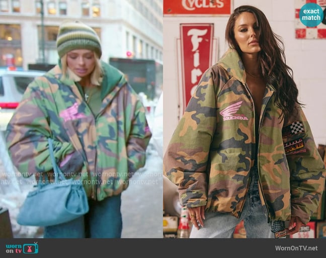 Sabbi Camo Puffer Jacket worn by Miranda McWhorter on The Secret Lives of Mormon Wives Sabbi Camo Puffer Jacket worn by Miranda McWhorter on The Secret Lives of Mormon Wives