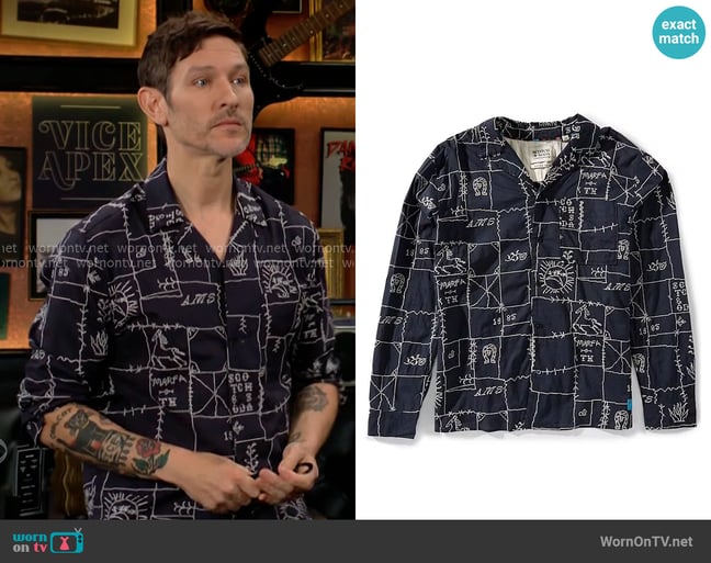 Scotch & Soda Embroidered Long Sleeve Woven Shirt worn by Daniel Romalotti (Michael Graziadei) on The Young and the Restless Scotch & Soda Embroidered Long Sleeve Woven Shirt worn by Daniel Romalotti (Michael Graziadei) on The Young and the Restless