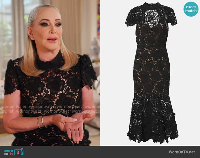 Self Portrait floral lace maxi dress worn by Shannon Beador on The Real Housewives of Orange County Self Portrait floral lace maxi dress worn by Shannon Beador on The Real Housewives of Orange County