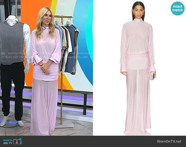 Seroya Swan Maxi Dress in Petal Pink worn by Sarah Eggenberger on Today