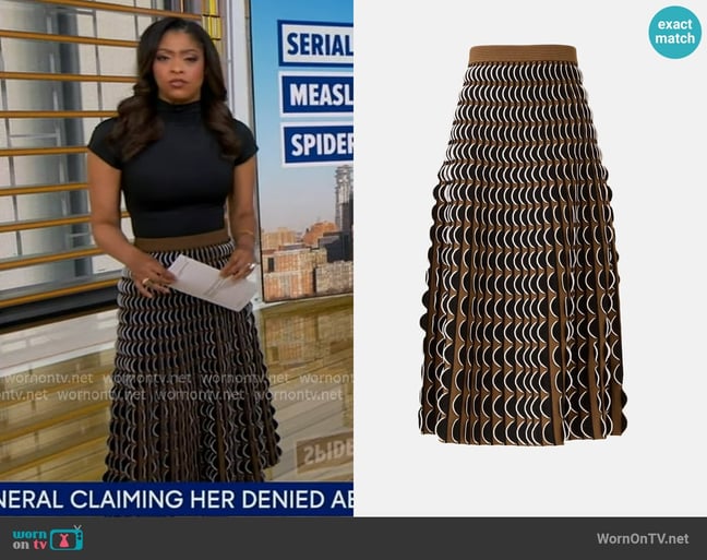 Simkhai Iki Midi Skirt worn by Morgan Norwood on Good Morning America Simkhai Iki Midi Skirt worn by Morgan Norwood on Good Morning America