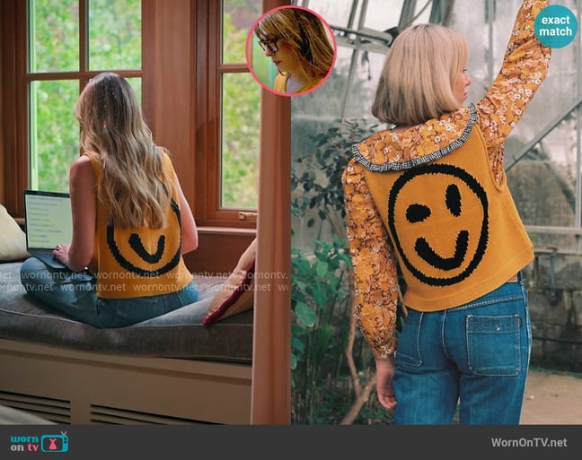 Slow Love Old Skool Cotton Tank Top in Yellow worn by Carole Radziwill on The Real Housewives of New York City Slow Love Old Skool Cotton Tank Top in Yellow worn by Carole Radziwill on The Real Housewives of New York City
