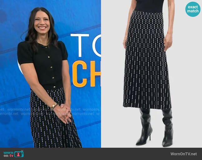 Staud Lena Printed Midi-Skirt worn by Dr. Natalie Azar on Today