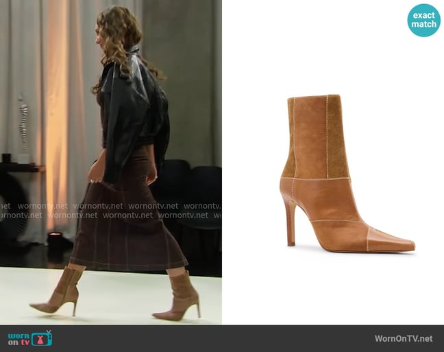 Steve Madden Trial Vintage Tan Patchwork worn by Melissa Dylan (Sydney Bullock) on The Bold and the Beautiful Steve Madden Trial Vintage Tan Patchwork worn by Melissa Dylan (Sydney Bullock) on The Bold and the Beautiful