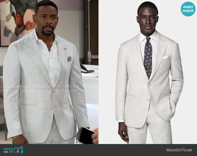 Suitsupply Light Grey Tailored Fit Havana Suit worn by Ted Richardson (Keith D. Robinson) on Beyond the Gates Suitsupply Light Grey Tailored Fit Havana Suit worn by Ted Richardson (Keith D. Robinson) on Beyond the Gates
