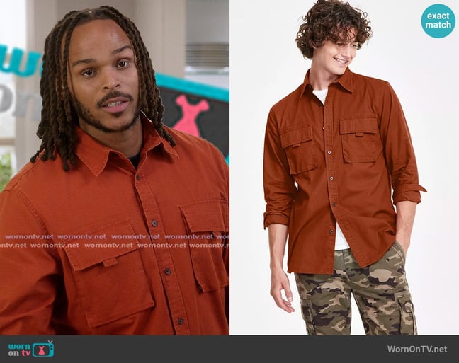 Sun + Stone Andre Long Sleeve Button-Front Shirt