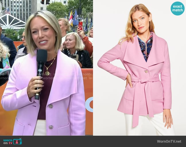 Talbots Tie Waist Wool Blend Jacket worn by Dylan Dreyer on Today