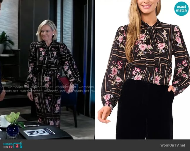 Ted Baker Alba Tie Blouse worn by Ava Jerome (Maura West) on General Hospital