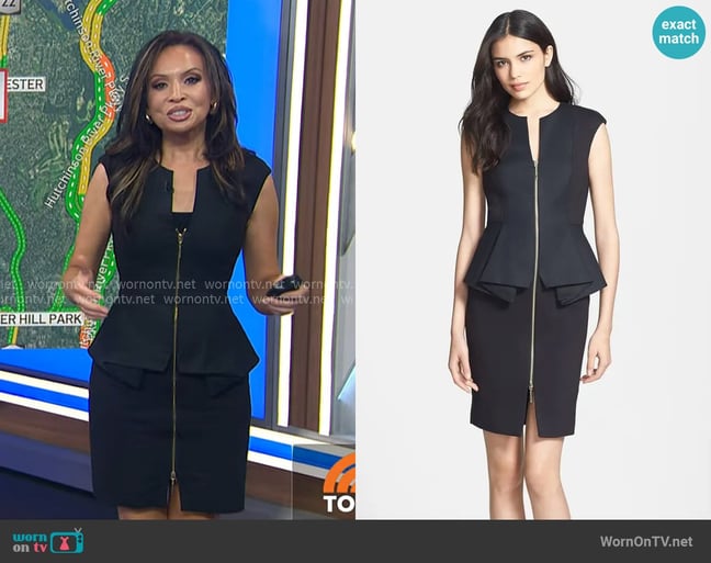 Ted Baker Jamthun Structured Peplum Cotton Blend Sheath Dress worn by Adelle Caballero on Today Ted Baker Jamthun Structured Peplum Cotton Blend Sheath Dress worn by Adelle Caballero on Today