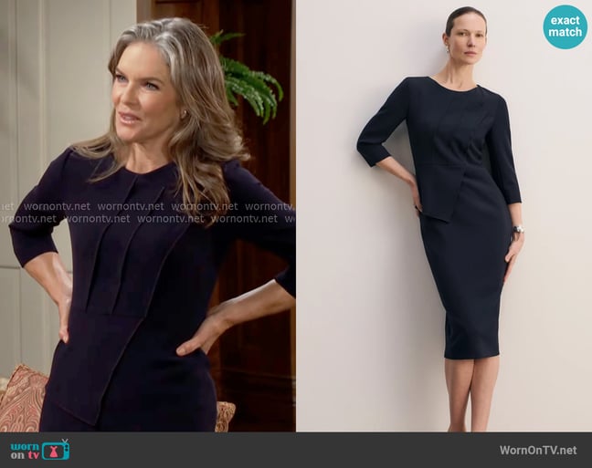 The Fold London Laviano Sculpt Stretch Crepe Dress worn by Diane Jenkins (Susan Walters) on The Young and the Restless The Fold London Laviano Sculpt Stretch Crepe Dress worn by Diane Jenkins (Susan Walters) on The Young and the Restless