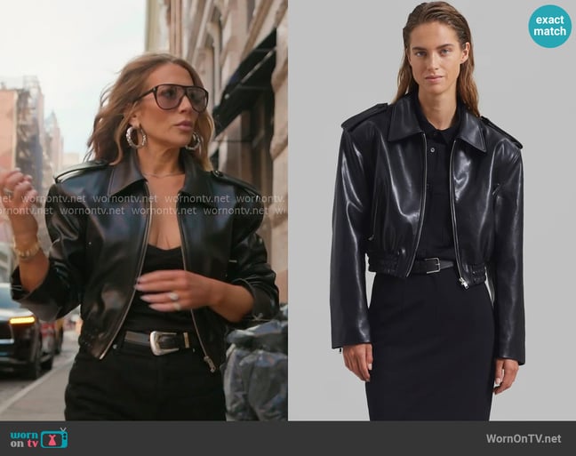The Frankie Shop Kaia Cropped Bomber in Black worn by Daisy Toye on The Real Housewives of New York City The Frankie Shop Kaia Cropped Bomber in Black worn by Daisy Toye on The Real Housewives of New York City
