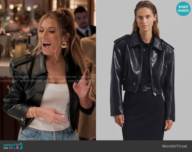The Frankie Shop Kaia Cropped Bomber in Black The Frankie Shop Kaia Cropped Bomber in Black