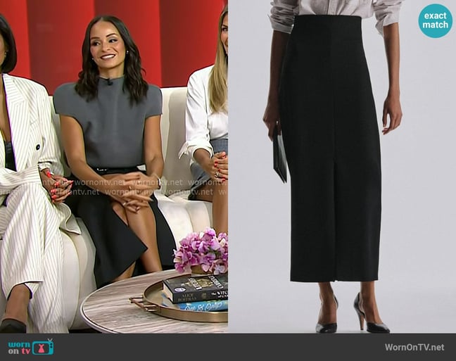 The Row Iphora Skirt in Black worn by Sai De Silva on Today The Row Iphora Skirt in Black worn by Sai De Silva on Today