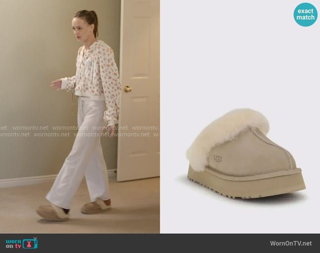 Ugg Disquette Suede Mules with shearling lining worn by Mikayla Matthews on The Secret Lives of Mormon Wives Ugg Disquette Suede Mules with shearling lining worn by Mikayla Matthews on The Secret Lives of Mormon Wives