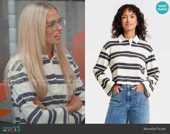 Universal Thread Long Sleeve Button-Down Polo T-Shirt worn by Miranda McWhorter on The Secret Lives of Mormon Wives Universal Thread Long Sleeve Button-Down Polo T-Shirt worn by Miranda McWhorter on The Secret Lives of Mormon Wives