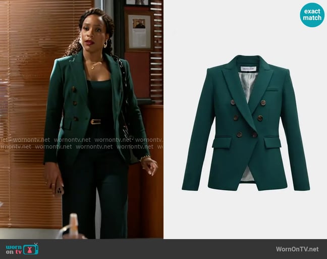 Veronica Beard Miller Dickey Jacket in Pine worn by Naomi Hamilton Hawthorne (Arielle Prepetit) on Beyond the Gates Veronica Beard Miller Dickey Jacket in Pine worn by Naomi Hamilton Hawthorne (Arielle Prepetit) on Beyond the Gates