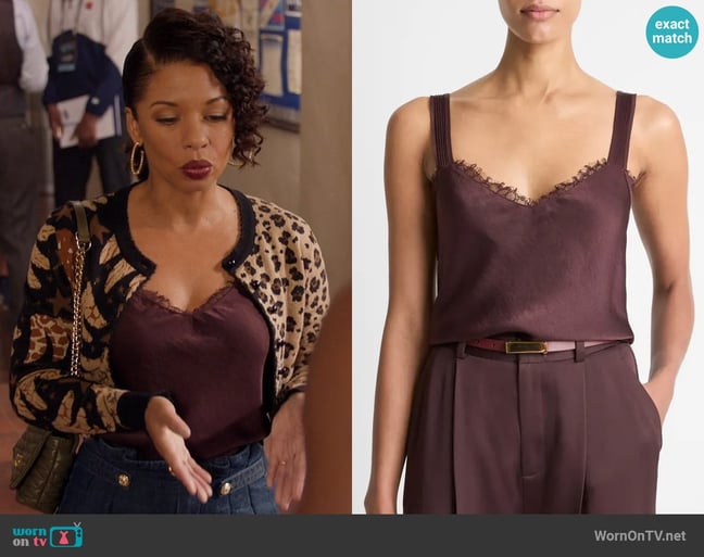 Vince Lace Satin Camisole worn by Ava Jeremy (Angel Parker) on All American