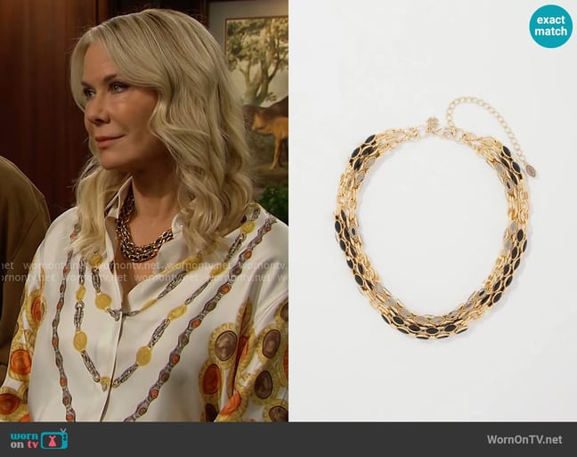 White House Black Market Multistrand Convertible Necklace worn by Brooke Logan (Katherine Kelly Lang) on The Bold and the Beautiful White House Black Market Multistrand Convertible Necklace worn by Brooke Logan (Katherine Kelly Lang) on The Bold and the Beautiful